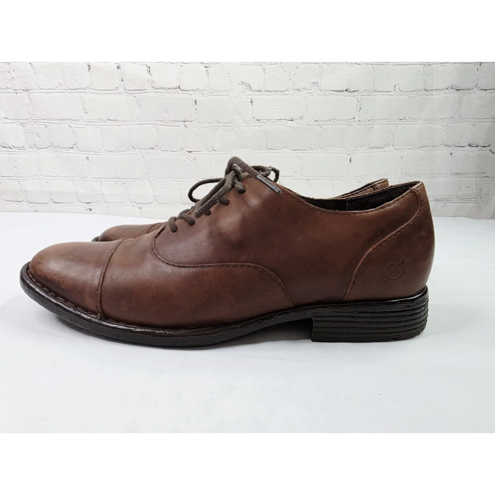 Born Marc Men's Brown Leather Lace Up Oxfords Size 11M - Picture 3 of 7